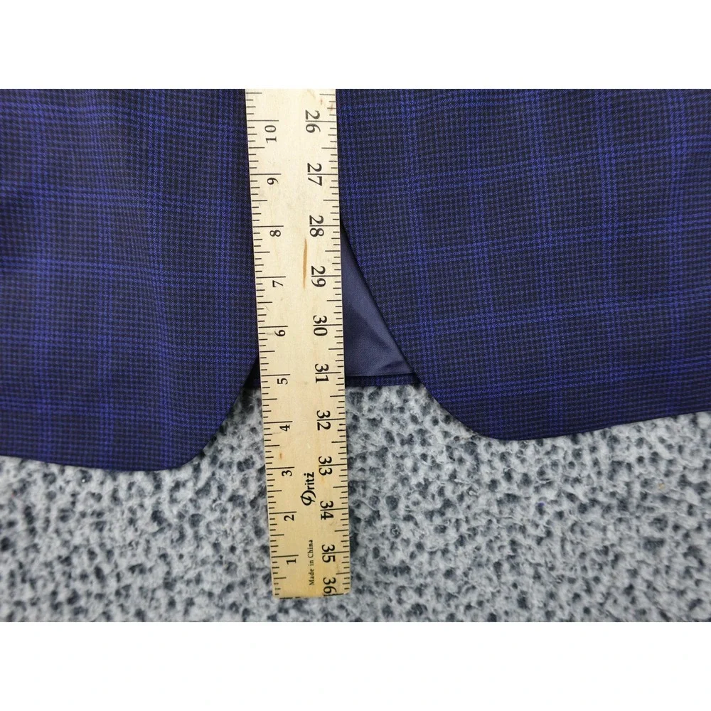 Peter Millar Sport Coat Mens 46R Navy Blue Purple Check Blazer Excellent Canada